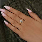 Vintage Three Stone Marquise Moissanite Diamond Engagement Ring - JBR Jeweler