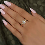 Vintage Three Stone Pear Moissanite Diamond Engagement Ring - JBR Jeweler