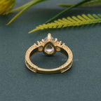 Vintage Three Stone Pear Moissanite Diamond Engagement Ring - JBR Jeweler
