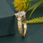 Vintage Three Stone Pear Moissanite Diamond Engagement Ring - JBR Jeweler