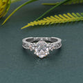 Vintage Three Stone Pear Moissanite Diamond Engagement Ring - JBR Jeweler