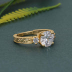 Vintage Three Stone Round Lab Grown Diamond Engagement Ring