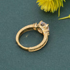 Vintage Three Stone Round Lab Grown Diamond Engagement Ring