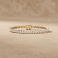Yellow Gold Diamond Bracelet Marquise Link Tennis Style