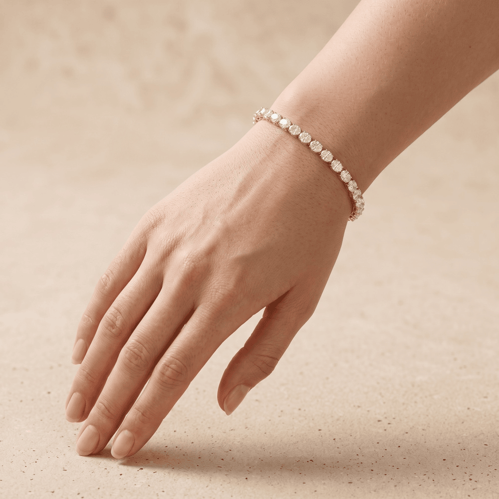 Yellow Gold Diamond Tennis Bracelet Oval Diamonds