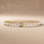 Yellow Gold Diamond Tennis Bracelet Oval Diamonds