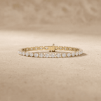 Yellow Gold Diamond Tennis Bracelet Oval Diamonds