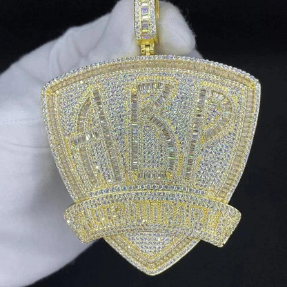 All Bout Paper BIG Luxury Baguette & Round Moissanite Diamond ABP Iced Out Pendant - JBR Jeweler