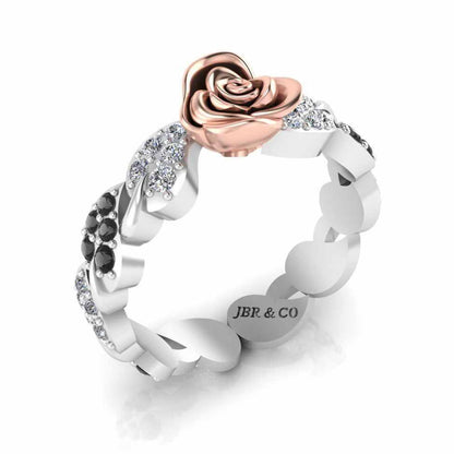 Alternative Leaf Design Flower Sterling Silver Ring - JBR Jeweler