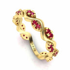 Alternative Zig Zag Ruby Accent Eternity Women's Band in Sterling Silver - JBR Jeweler
