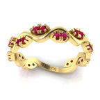 Alternative Zig Zag Ruby Accent Eternity Women's Band in Sterling Silver - JBR Jeweler