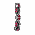 Alternative Zig Zag Ruby Accent Eternity Women's Band in Sterling Silver - JBR Jeweler