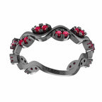 Alternative Zig Zag Ruby Accent Eternity Women's Band in Sterling Silver - JBR Jeweler