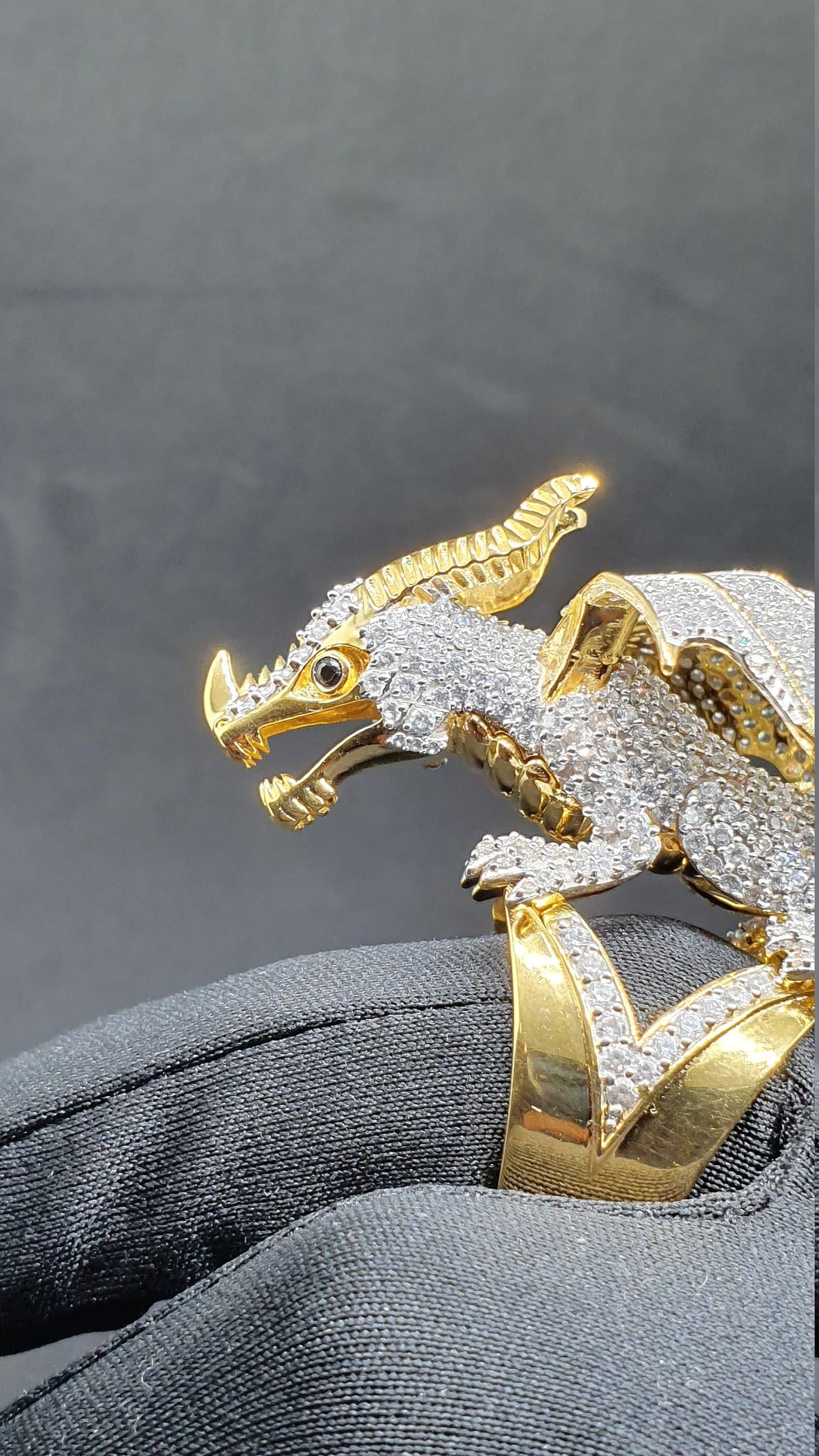 Animal Dragon Shaped in 925 Silver with Moissanite Stone Trendy Customized Ring - JBR Jeweler