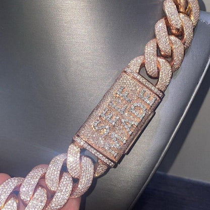 Antique 22mm Round Moissanite Diamonds Cuban Link Men's Iced out Rapper Chains - JBR Jeweler