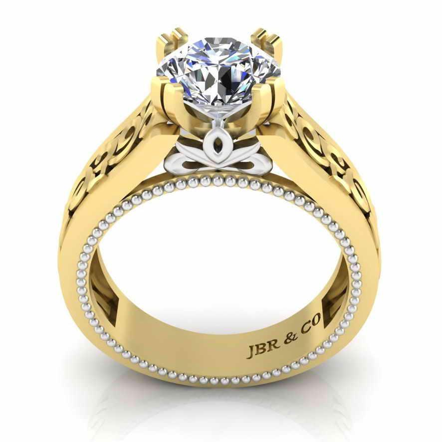 Antique Filigree Solitaire Sterling Silver Ring - JBR Jeweler