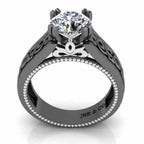 Antique Filigree Solitaire Sterling Silver Ring - JBR Jeweler