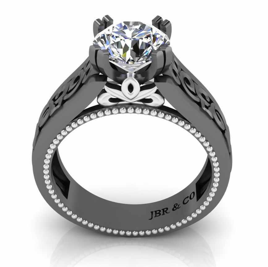 Antique Filigree Solitaire Sterling Silver Ring - JBR Jeweler