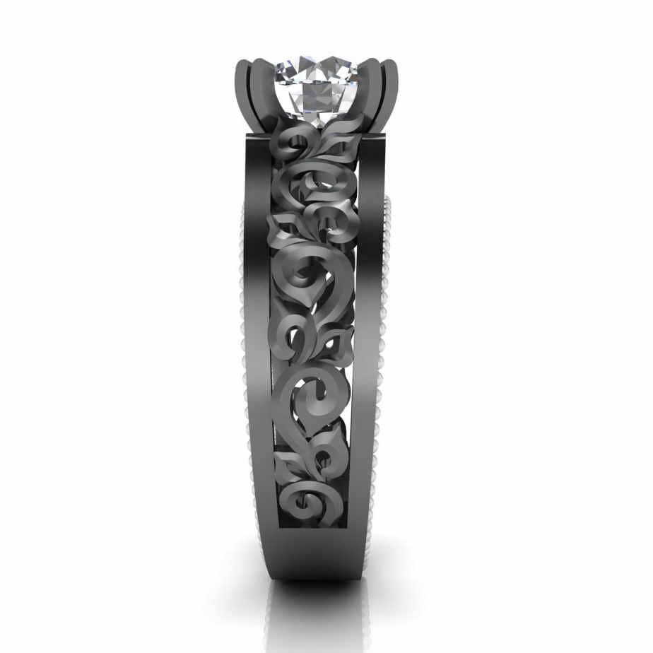 Antique Filigree Solitaire Sterling Silver Ring - JBR Jeweler