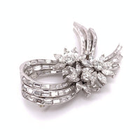 Antique Vintage Moissanite Diamond Women's Wedding Spray Pin Art Deco Brooch - JBR Jeweler