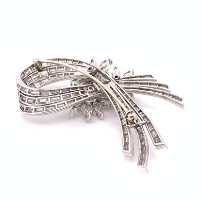 Antique Vintage Moissanite Diamond Women's Wedding Spray Pin Art Deco Brooch - JBR Jeweler