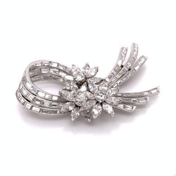 Antique Vintage Moissanite Diamond Women's Wedding Spray Pin Art Deco Brooch - JBR Jeweler