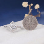 Art Deco 1.00 CT Round Cut Gold Flower Halo Antique Moissanite Engagement Ring - JBR Jeweler