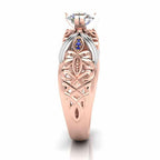 Art Nouveau Style Two Tone Sterling Silver Ring - JBR Jeweler