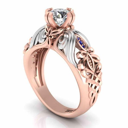 Art Nouveau Style Two Tone Sterling Silver Ring - JBR Jeweler