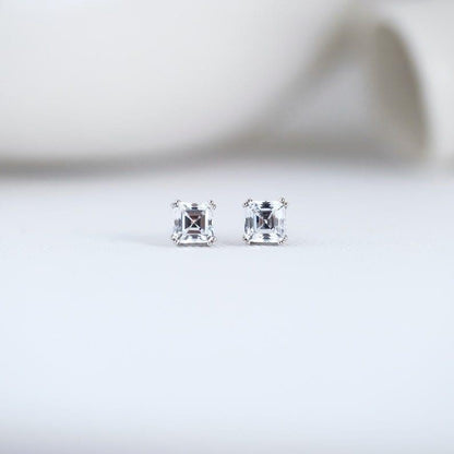 Asscher Cut Lab Grown Diamond Screw Back Earring - JBR Jeweler