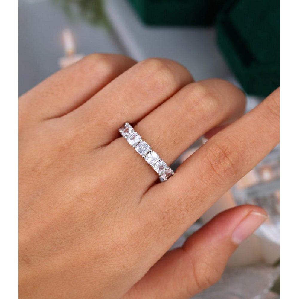 Asscher Cut Wedding Bridal Stacking Matching Band Promise Gift - JBR Jeweler