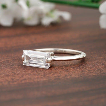 Baguette Cut Diamond Cluster Moissanite Engagement Ring - JBR Jeweler