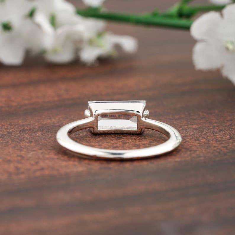 Baguette Cut Diamond Cluster Moissanite Engagement Ring - JBR Jeweler