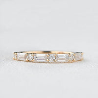 Baguette Cut Lab Grown Promise Wedding Band - JBR Jeweler