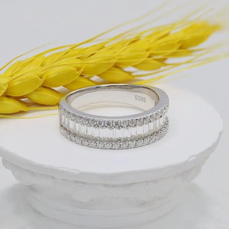 Baguette Cut Moissanite Wedding Ring For Women - JBR Jeweler