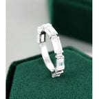 Baguette Vintage Bar Set White Gold Unique Moissanite Band Promise Gift for Women - JBR Jeweler