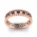 JBR Jeweler Silver Ring Bead Round Cut Sterling Silver Women's Band