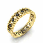 Bead Round Cut Sterling Silver Women's Band - JBR Jeweler