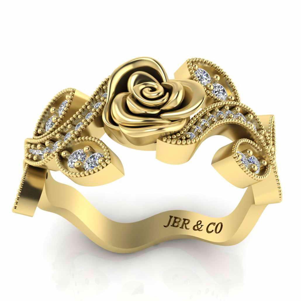 Belle Style Two Tone Rose Ring In Sterling Silver - JBR Jeweler