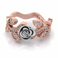 Belle Style Two Tone Rose Ring In Sterling Silver - JBR Jeweler