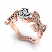 Belle Style Two Tone Rose Ring In Sterling Silver - JBR Jeweler