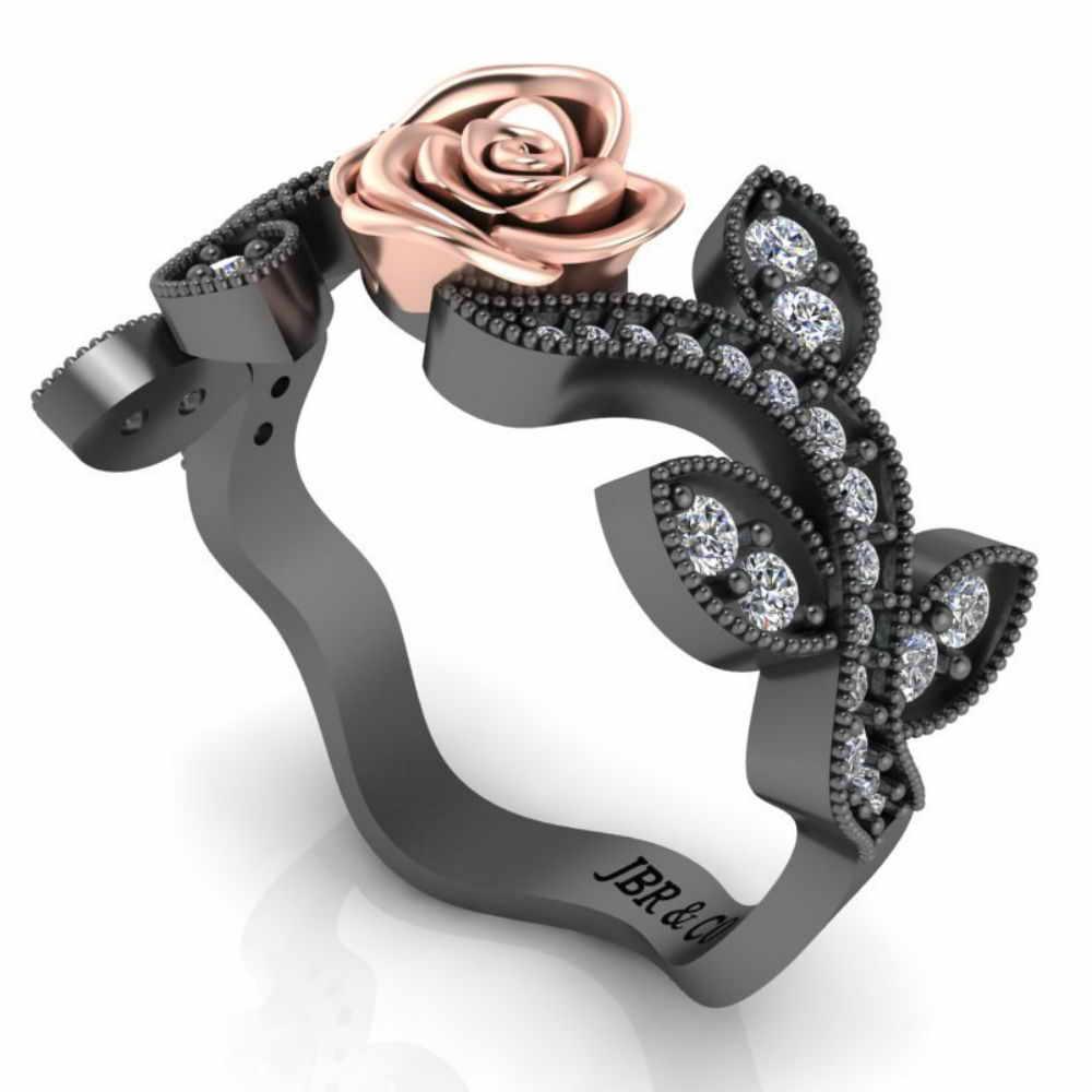 Belle Style Two Tone Rose Ring In Sterling Silver - JBR Jeweler