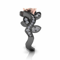 Belle Style Two Tone Rose Ring In Sterling Silver - JBR Jeweler