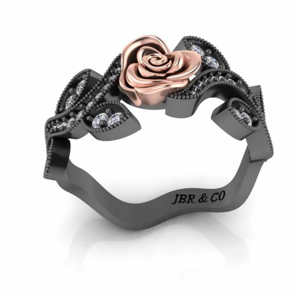 Belle Style Two Tone Rose Ring In Sterling Silver - JBR Jeweler