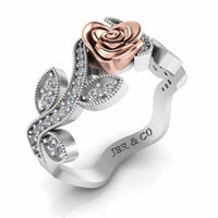 Belle Style Two Tone Rose Ring In Sterling Silver - JBR Jeweler