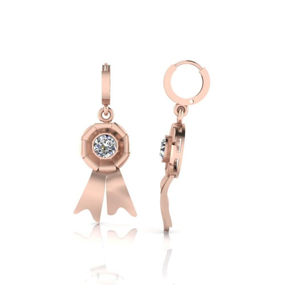 Bezel Set Awareness Ribbon Drop Earrings - JBR Jeweler