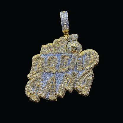 BREAD GANG Money Bag Moissanite Baguette & Round Diamond Iced Out Pendant - JBR Jeweler