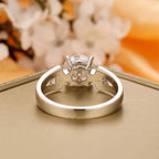 Brilliant 2.00Ct Round Cut Solid White Gold Accents Moissanite Engagement Wedding Ring - JBR Jeweler