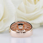 Brilliant 5.00MM Round Cut 14K Solid Rose Gold Unisex Accents Moissanite Engagement Ring - JBR Jeweler