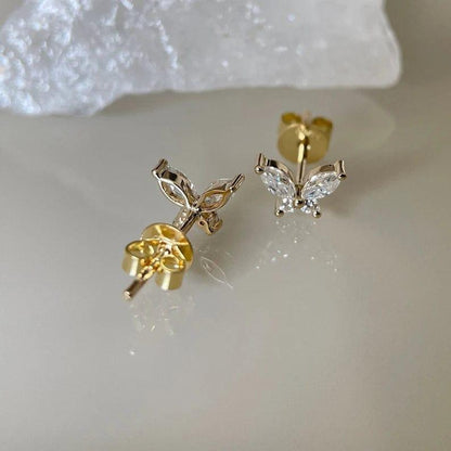 Butterfly Style Marquise/Round Cut Moissanite Stud Earring - JBR Jeweler